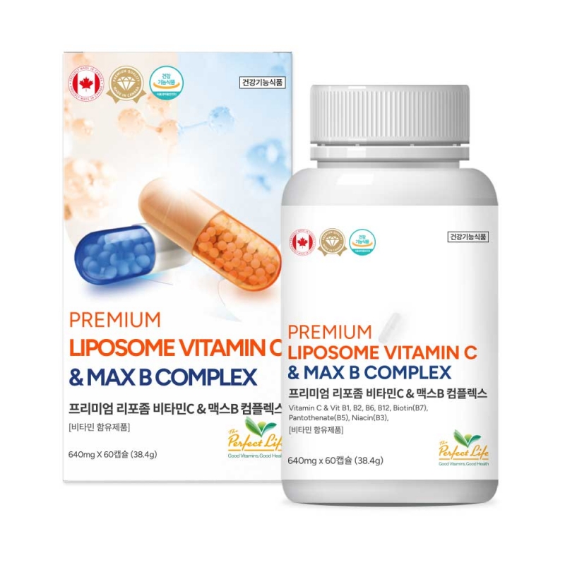 [더퍼펙트라이프] 리포좀 비타민C & 맥스B 컴플랙스 640mg 60캡슐