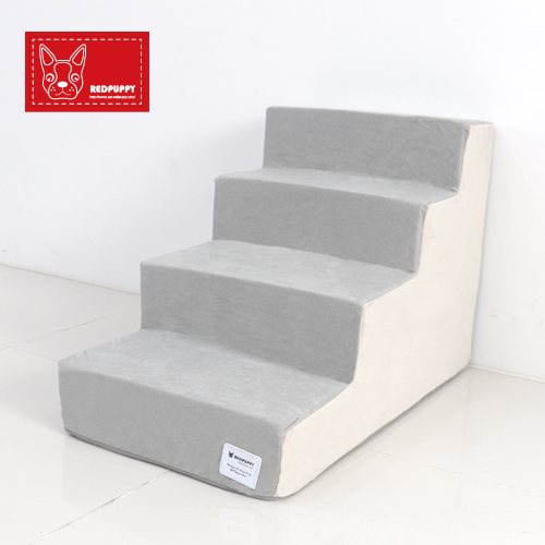 [레드퍼피] 커피 애견 펫스텝_그레이아이보리/4단