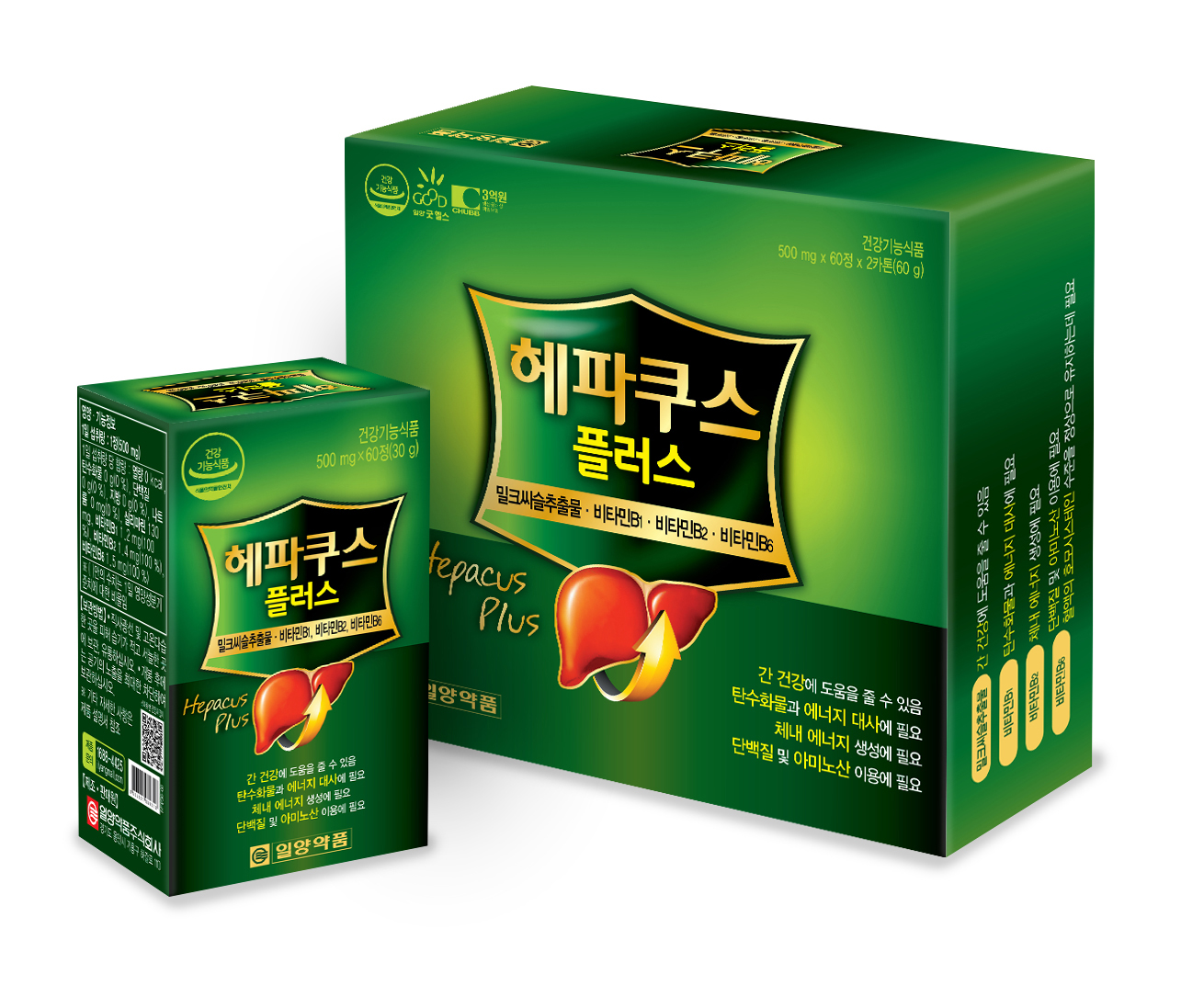 [일양약품] 간건강 헤파쿠스 플러스 500mg x 120정(4개월분)