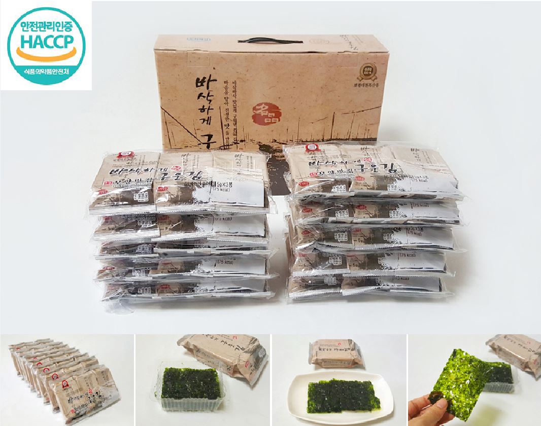 [모양맛김] 바삭하게 구운 대천김(도시락김) 5g x 30봉 선물세트