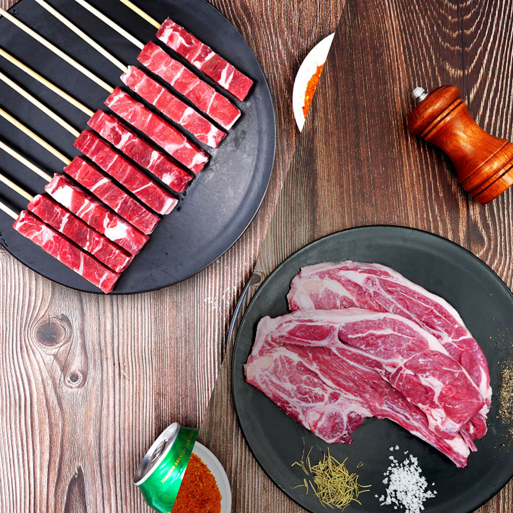 양고기 냉동 양어깨살꼬치 400g + 양사각갈비 500g +소스20g