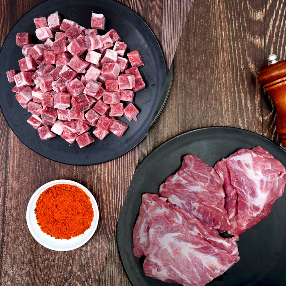 양고기 냉동 양깍두기 500g + 양목심 500g +소스20g