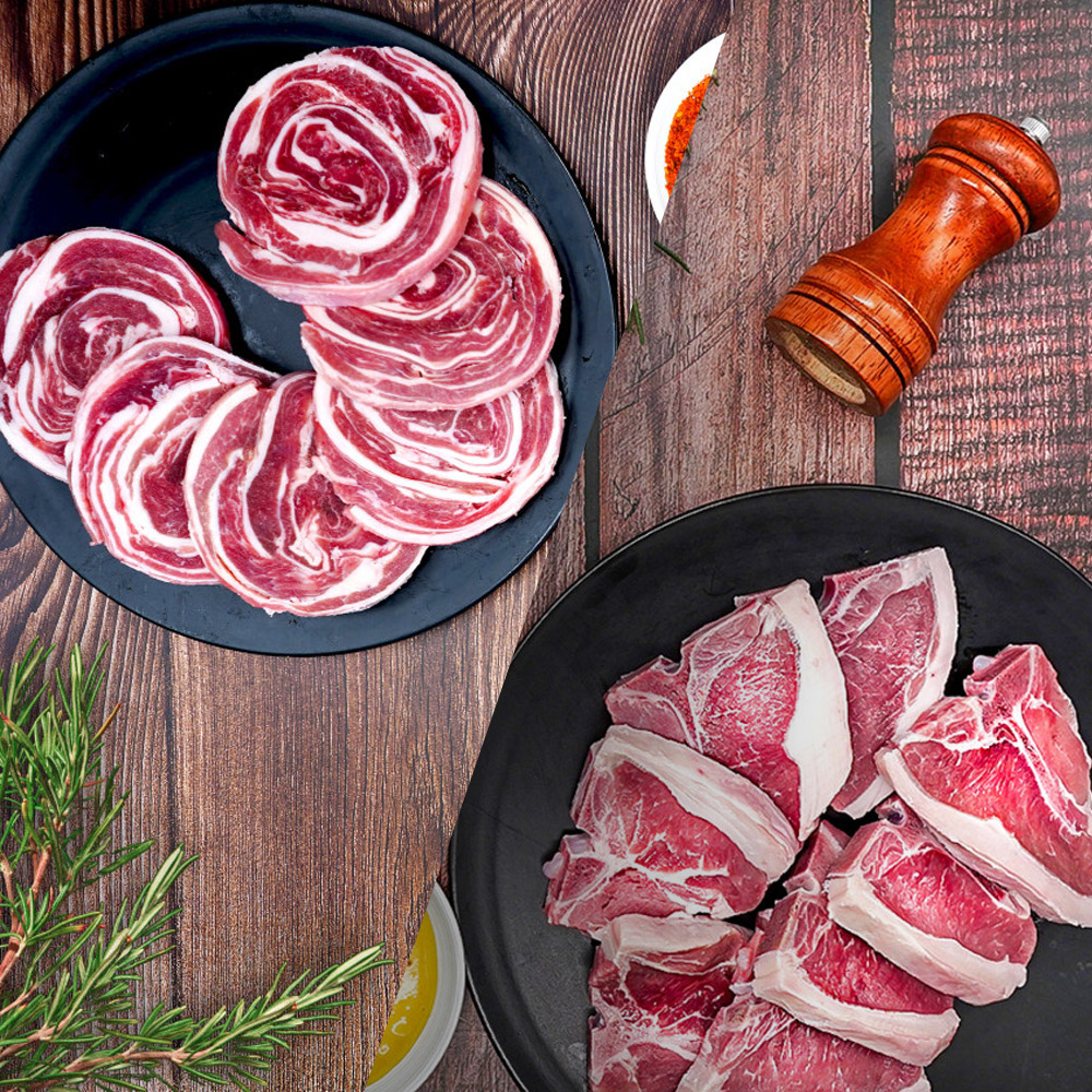 양고기 냉동 양삼겹살 500g + 양티본스테이크 500g +소스20g