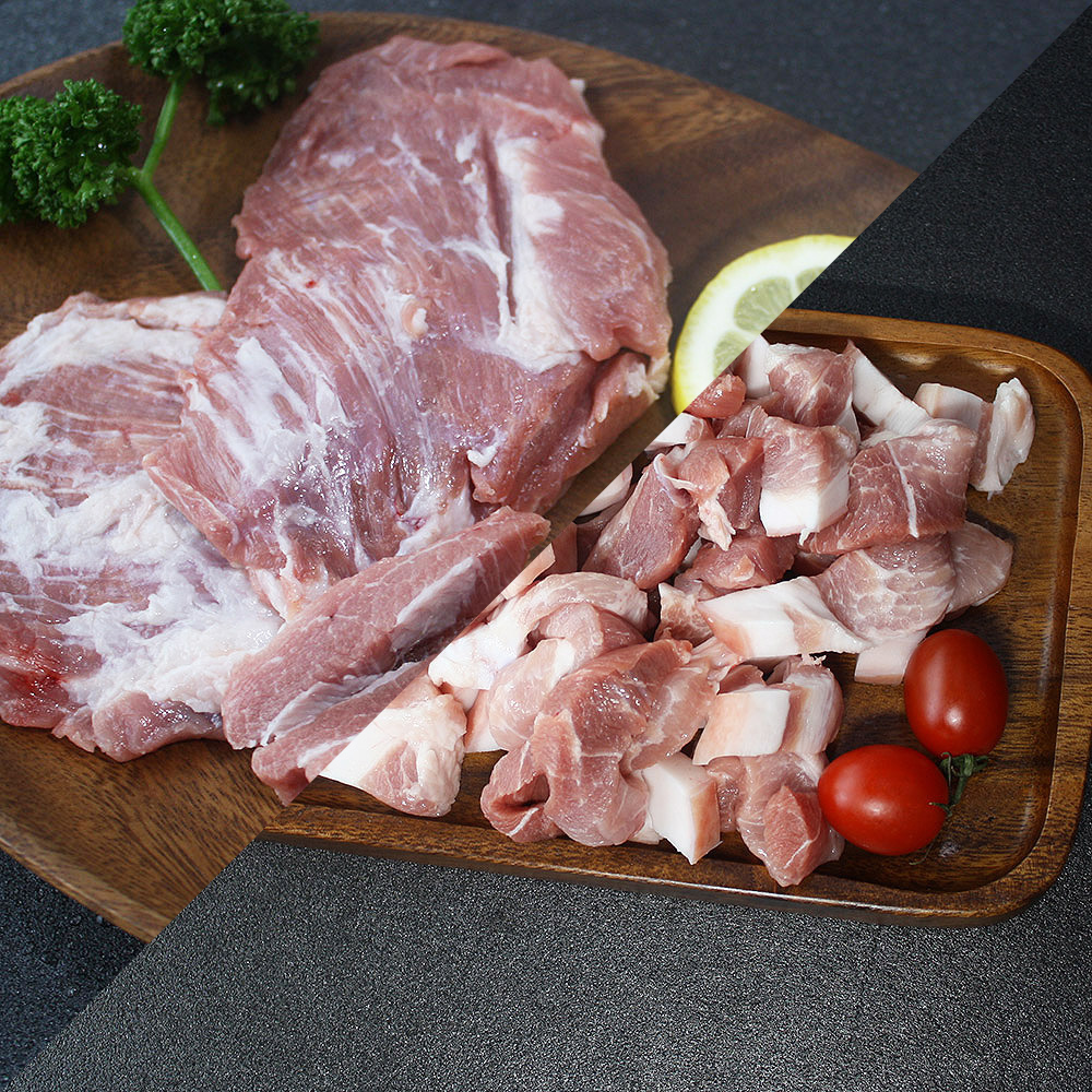 국내산 한돈 가브리살 1kg + 찌개거리 1kg (500g 4팩/총2kg)