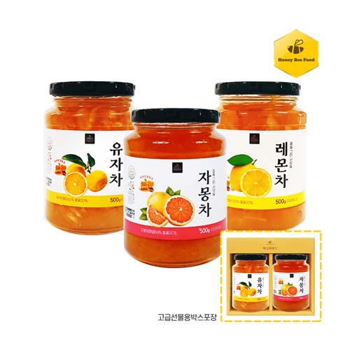 [허니비푸드] 꿀을 그린사람들 과일차 2종 D세트(자몽차500g×2)