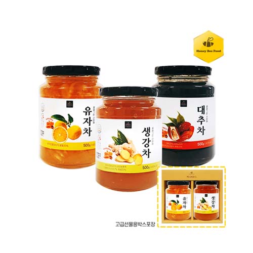 [허니비푸드] 꿀을 그린사람들 건강차 2종 C세트(유자차500g×2)