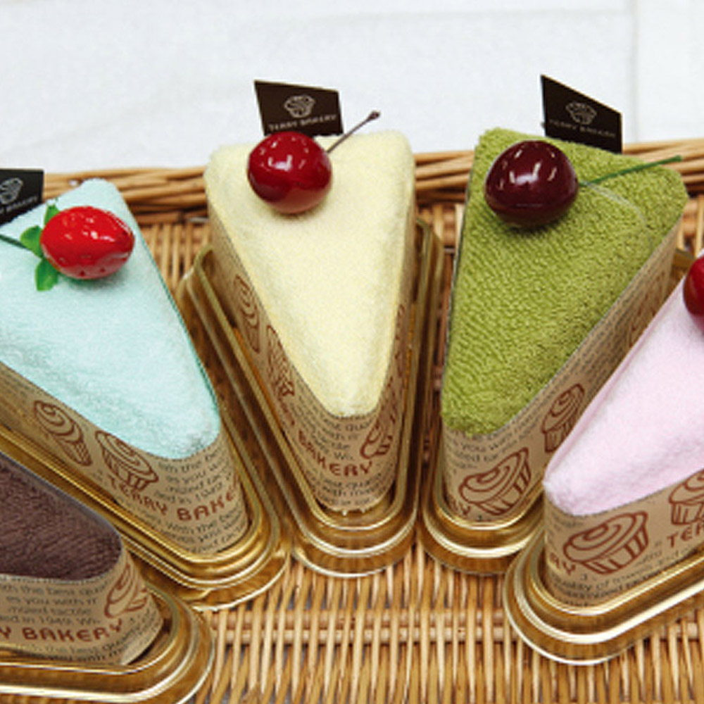 [송월] 테리베이커리 삼각조각케익 타올 3개