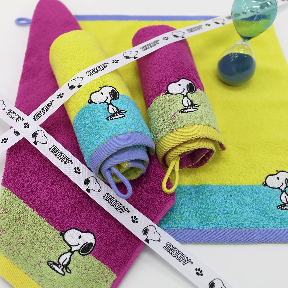 [송월] 스누피 컬러 고리 핸드타올 10장