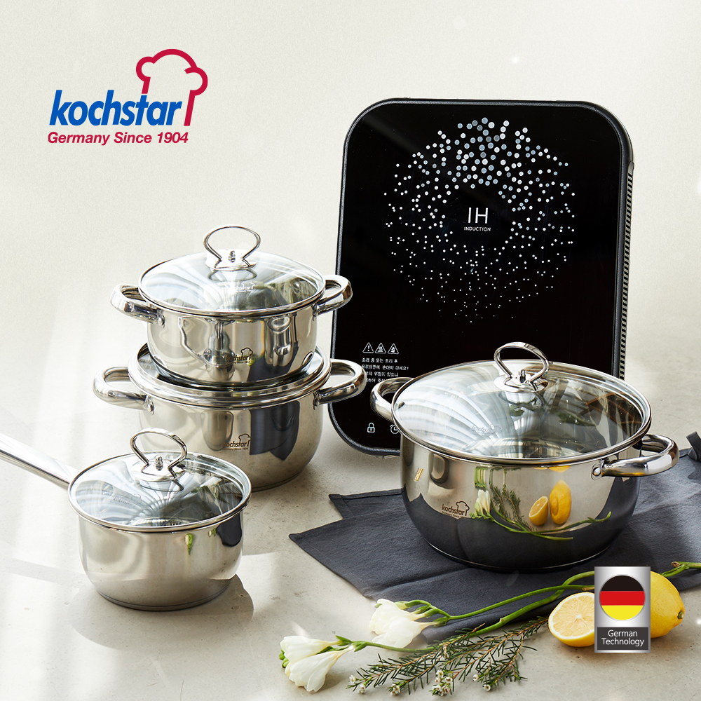 콕스타 블랑크 올스텐 IH 냄비 4종세트+스텔라 인덕션 1구 KSC-BLIHSET4ID15