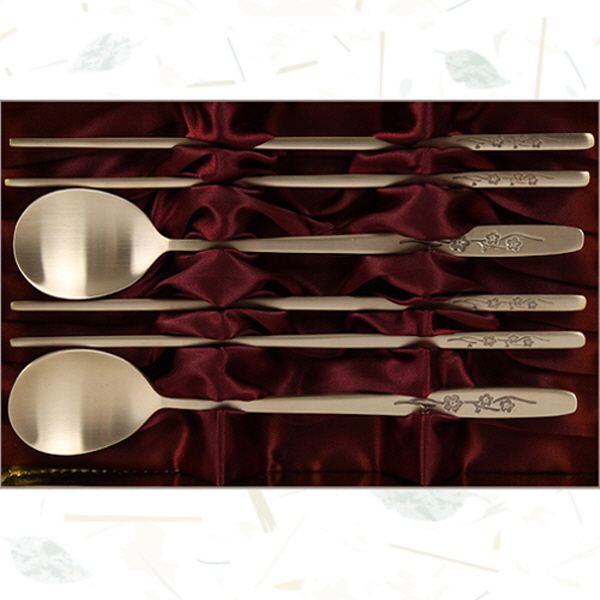 [예담은] 방짜 수양매화수저 2인세트