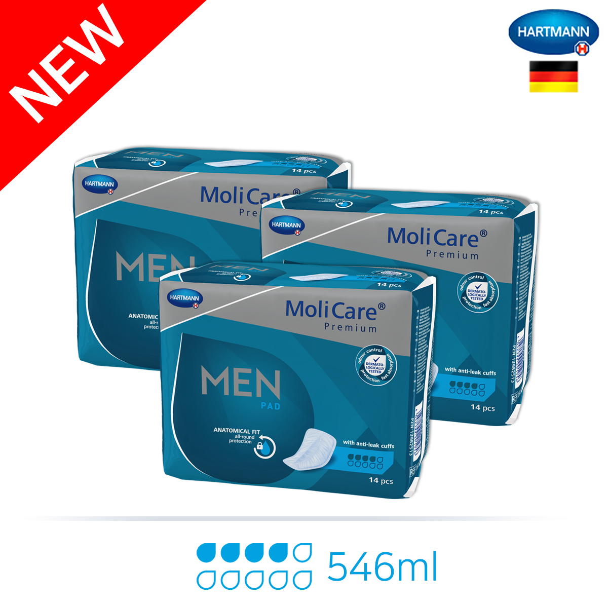 [몰리케어] 맨 패드 프로텍트 패드형 14개입x3팩