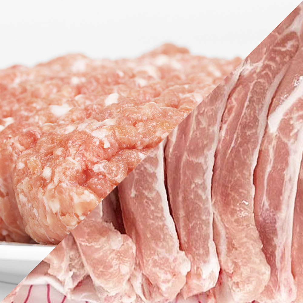 신선한 한돈 다짐육 300g 1팩 + 등갈비 1kg 1팩