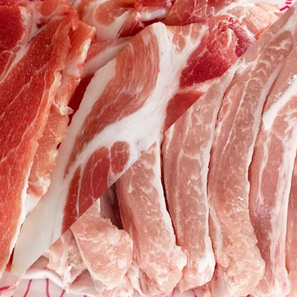 신선한 한돈 미박 앞다리살(수육용) 500g 1팩 + 등갈비 1kg 1팩