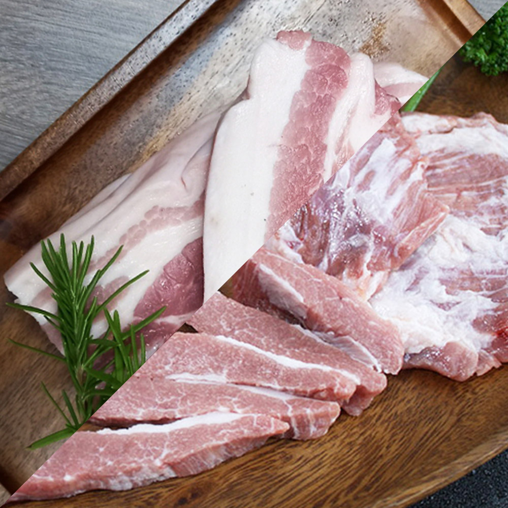 신선한 한돈 오겹살(수육용) 500g 1팩 + 가브리살(구이용) 500g 1팩