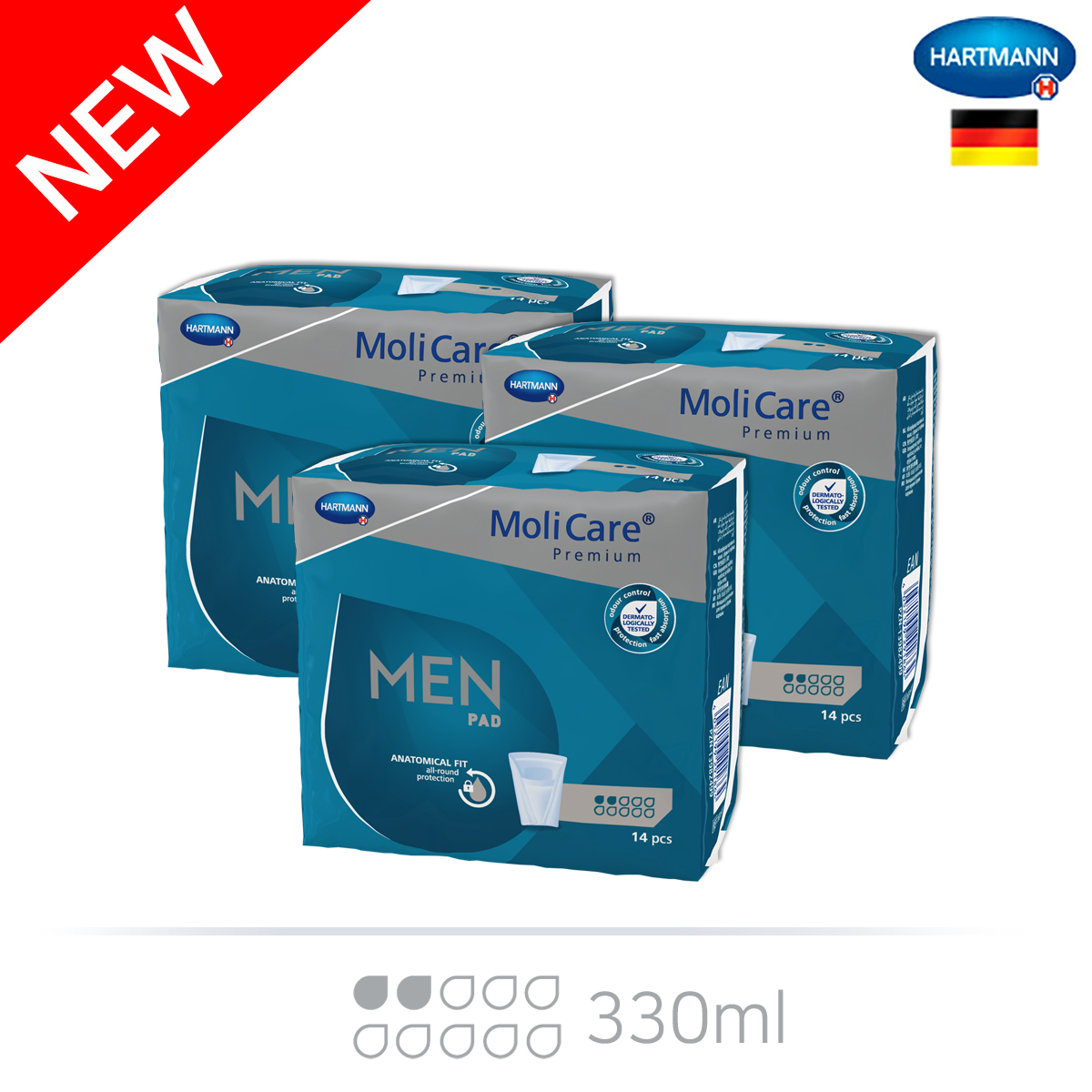 [몰리케어] 맨 패드 액티브 주머니형 14개입x3팩