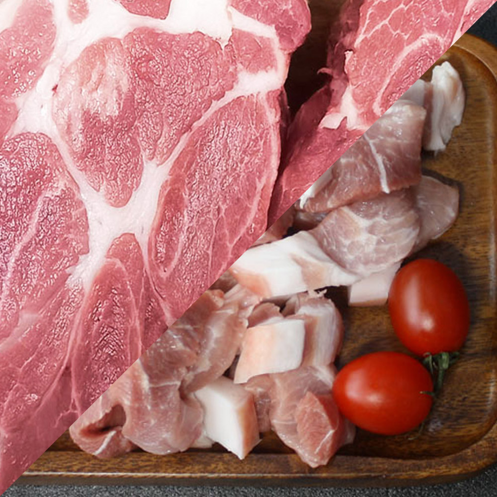 신선한 한돈 목살(구이/수육/대패/숯불) 500g 1팩 + 찌개거리 500g 1팩