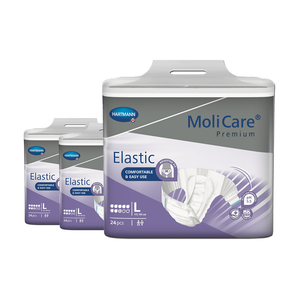 몰리케어 성인용기저귀 매직테이프형 엘라스틱 8D L 1박스(24매x3팩)