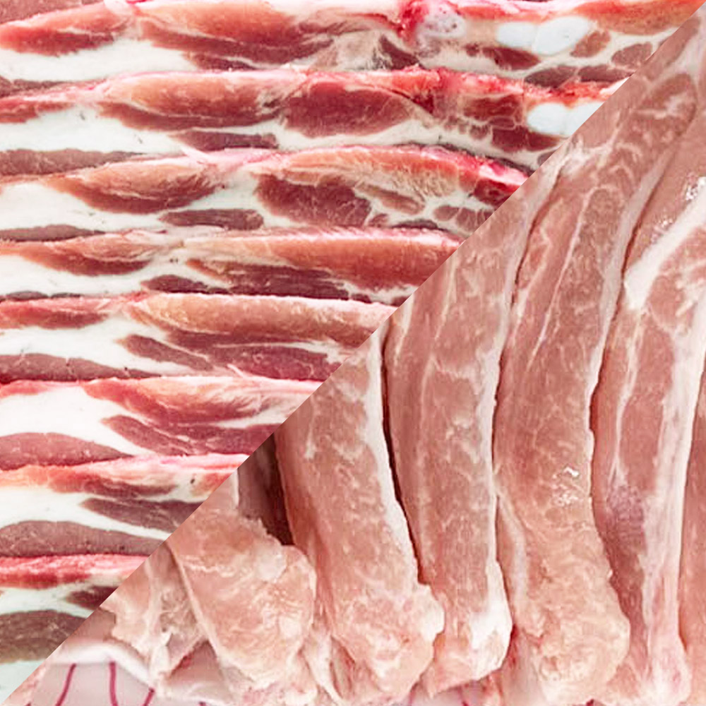 신선한 한돈 삼겹살(구이용/수육용) 500g 1팩 + 등갈비 1kg 1팩