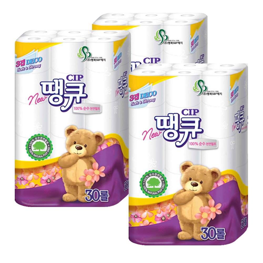 [행복에스앤피제지] CIP땡큐 휴지 /3겹 18M 30롤×3EA