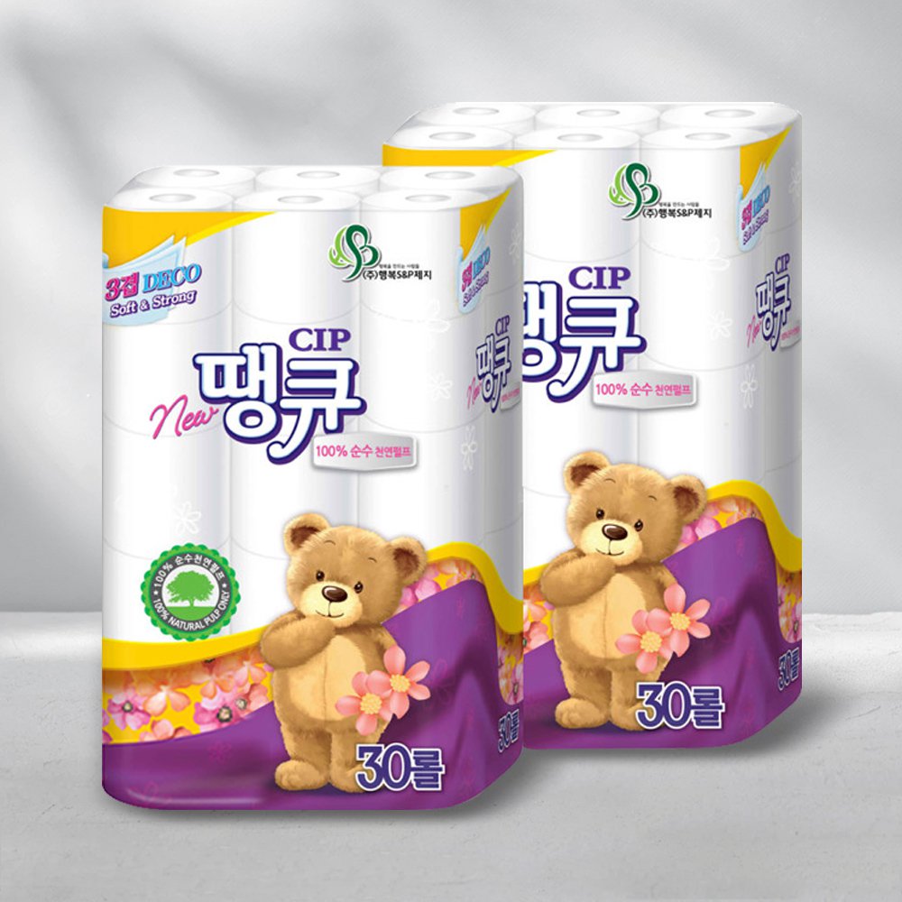 [행복에스앤피제지] CIP땡큐 휴지 /3겹 18M 30롤×2EA
