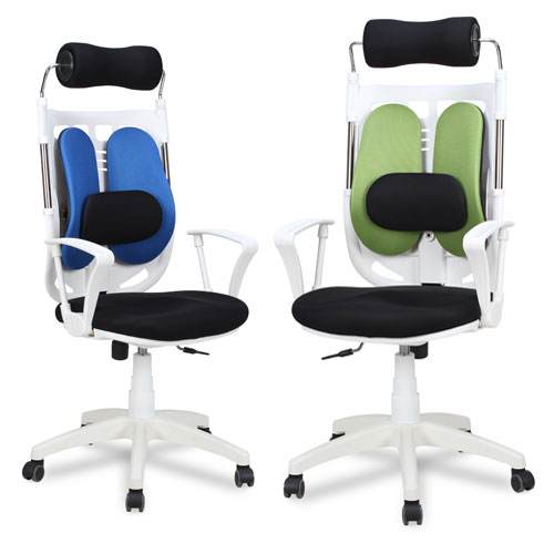 [보루네오 하우스] 프리모 화이트 듀얼 리더스요추체어 CB018