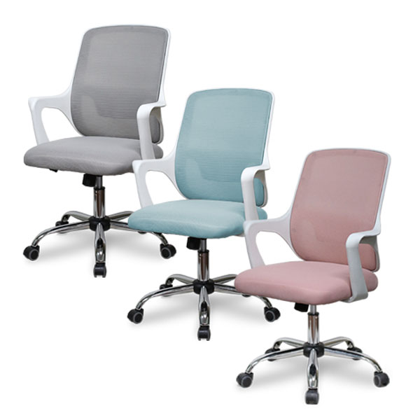 [보루네오 하우스] 프리모 심플 화이트 메쉬체어 CB033