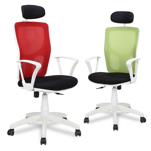 [보루네오 하우스] 프리모 화이트 메쉬체어 CB016