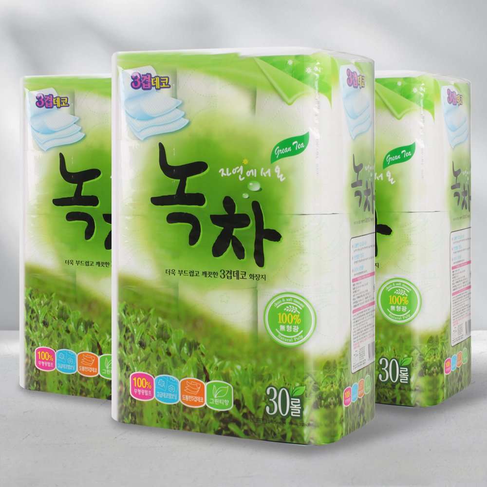 [행복에스앤피제지] 자연에서 온 녹차 휴지 /3겹 25M 30롤×3EA