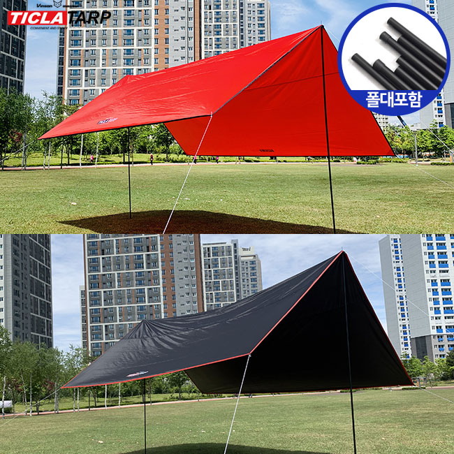 [빈슨메시프]티클라 450 대형 캠핑 렉타 사각 그늘막 타프 풀세트