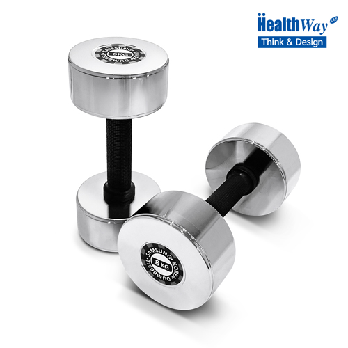 [헬스웨이] 국산 클럽용 고밀도 크롬 도금 아령6kg
