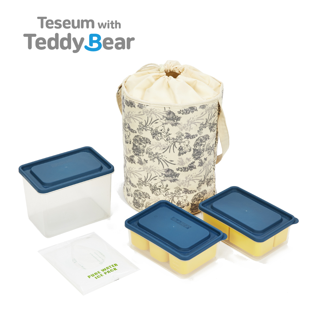 [테지움] 테디베어 버킷 쿨러백(13L) 용기세트(OPP포장)