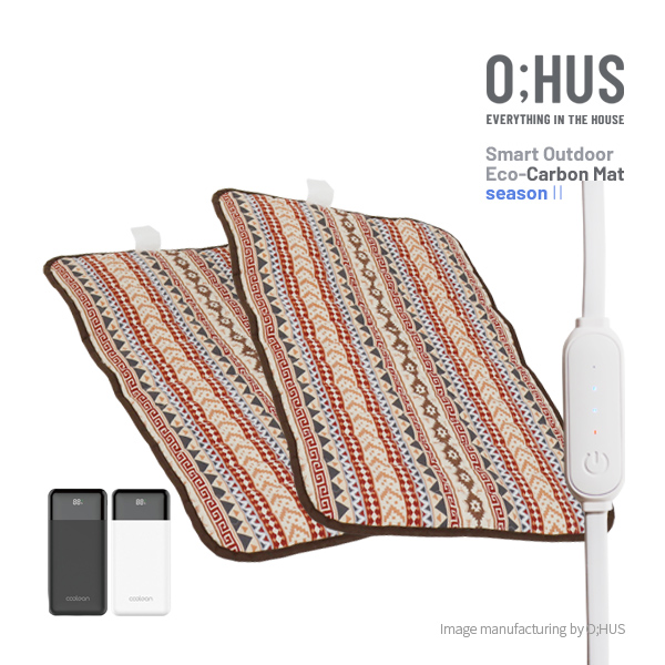 [OHUS] 오후스 뉴스마트 아웃도어 겸용 1인용 카본 전기매트 seasonⅡ+20,000mAh 초대용량 파워뱅크 세트