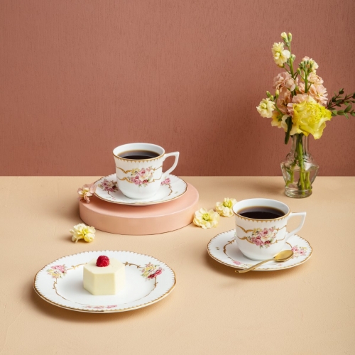 [한국도자기] 플라모르 로즈클라라 커피잔 2인 세트 (컵2p+받침2p)