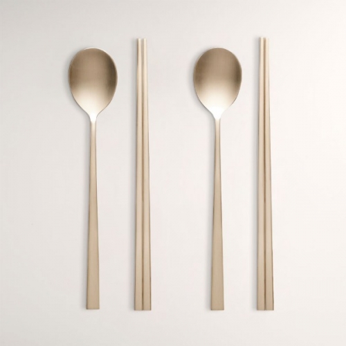 [한국도자기리빙] 지오 유기수저2벌세트 (앞면 각인전용상품-숟가락만)