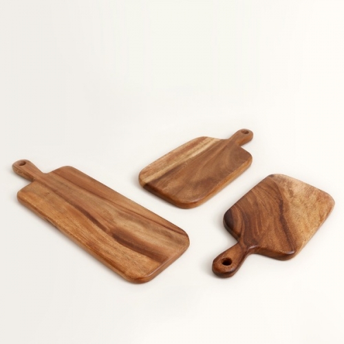 [한국도자기리빙] 아카시아 원목 손잡이 롱 도마 510x160mm