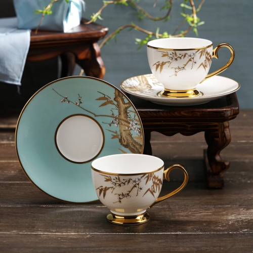 [한국도자기] 월야삼청 커피잔 2인 세트 (컵2p+받침2p)