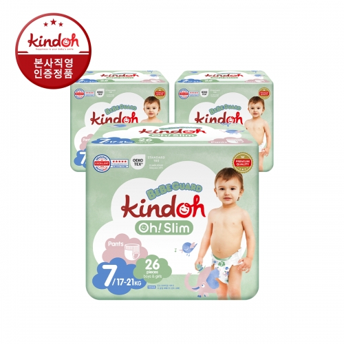 킨도 프리미엄 기저귀 오슬림 베베가드 팬츠 7단계 특점보 26매x3팩(78매)