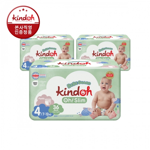 킨도 프리미엄 기저귀 오슬림 베베가드 팬츠 4단계 대형 36매x3팩(108매)