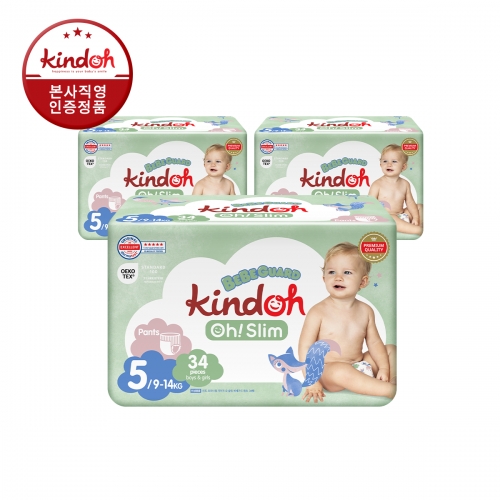 킨도 프리미엄 기저귀 오슬림 베베가드 팬츠 5단계 특대형 34매x3팩(102매)