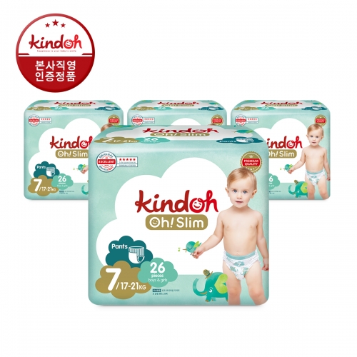 킨도 프리미엄 오슬림 팬티형 기저귀 7단계 특점보 26매x4팩(104매)
