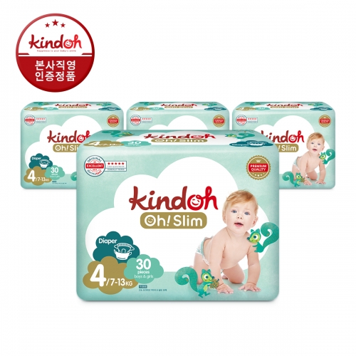 킨도 프리미엄 오슬림 밴드형 기저귀 4단계 대형 30매x4팩(120매)