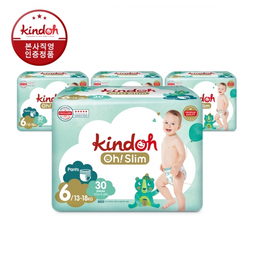 킨도 프리미엄 오슬림 팬티형 기저귀 6단계 점보 30매x4팩(120매)