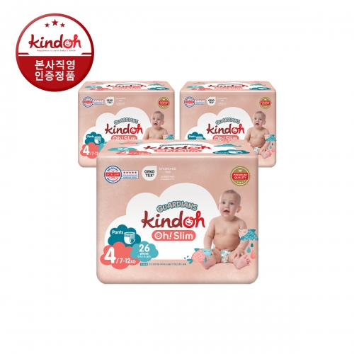 킨도 프리미엄 기저귀 오슬림 가디언즈 팬츠 4단계 대형 26매x3팩(78매)