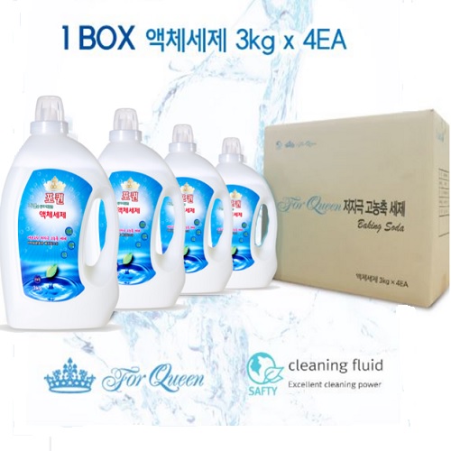 [포퀸] 저자극 고농축 천연EM 액체세탁세제 3L 4개