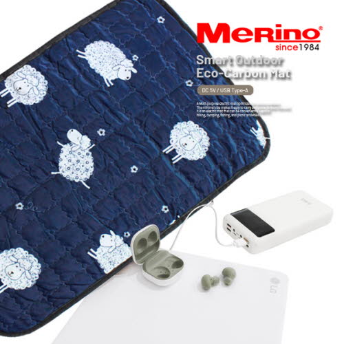 [메리노] 온도조절 아웃도어 겸용 1인용 카본 전기매트+30,000mAh 초대용량 파워뱅크 세트