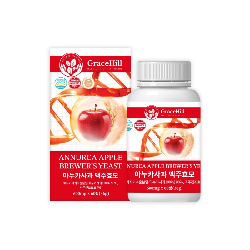 [그레이스힐] 아누카사과 맥주효모 600mg 60정