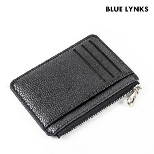 [블루링스] KBK 양면 PU가죽 지퍼형 블랙 카드지갑 BLM-KBK01
