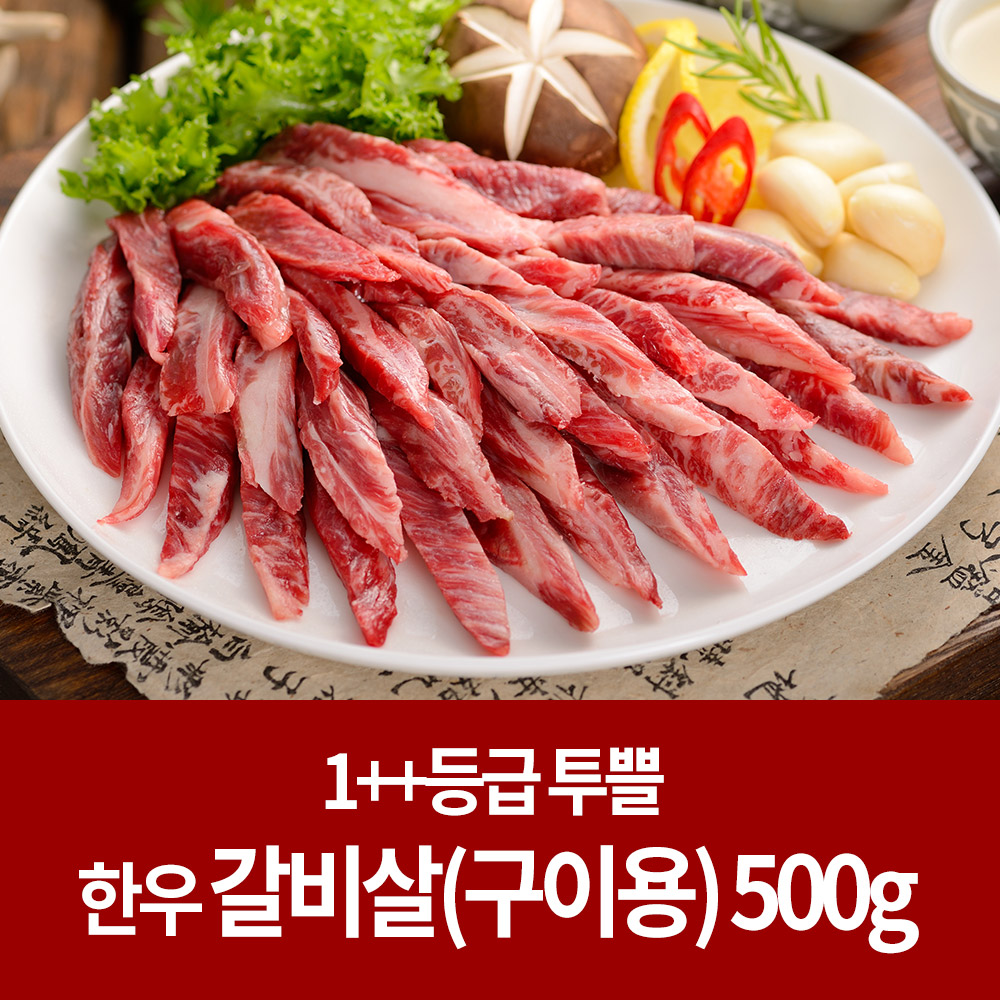 [숙성 한우] 소고기 1++등급 갈비살 500g (구이용)