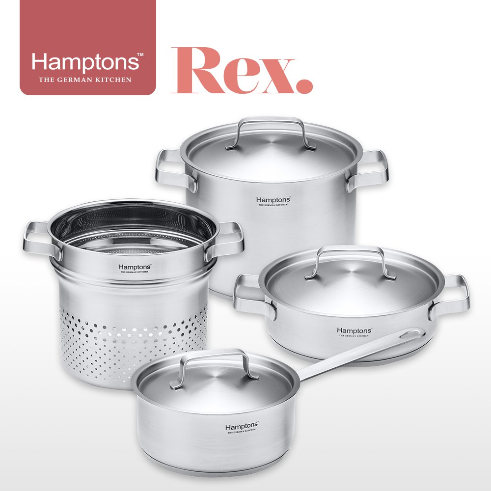 [Hamptons] 독일햄튼 REX 3중바닥 인덕션냄비 3종세트 -D(7P)_18편수+20전골+20양수+20파스타인서트