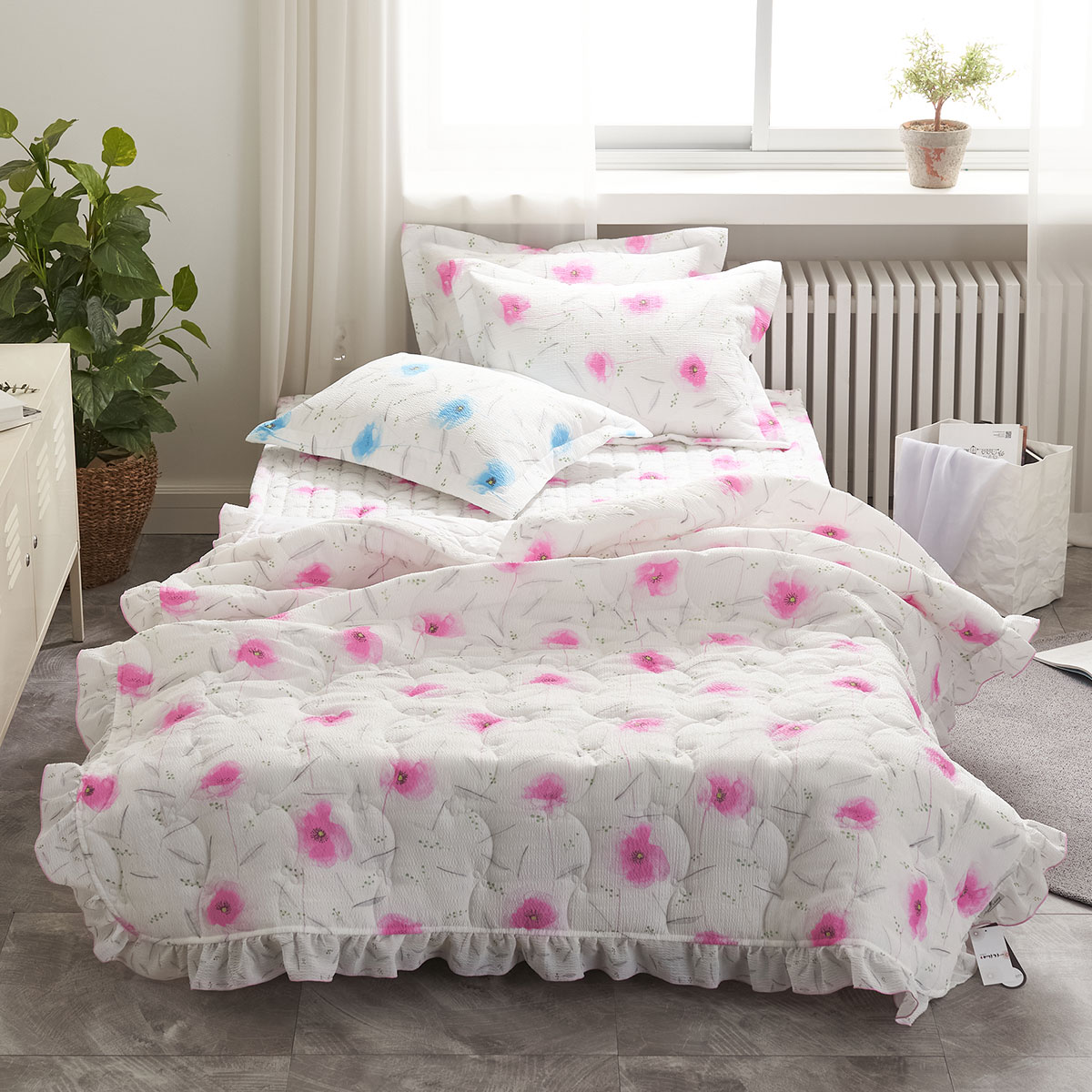 [침구연구소] 꽃가람 스노우리플 60수 차렵 이불단품 Q